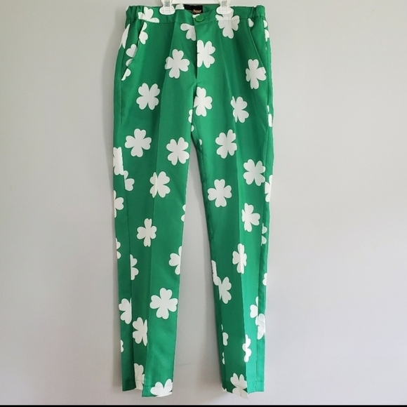 Happy Hour by Tipsy Elves St. Patrick's Day Green with White Shamrocks Size S. - Picture 9 of 11